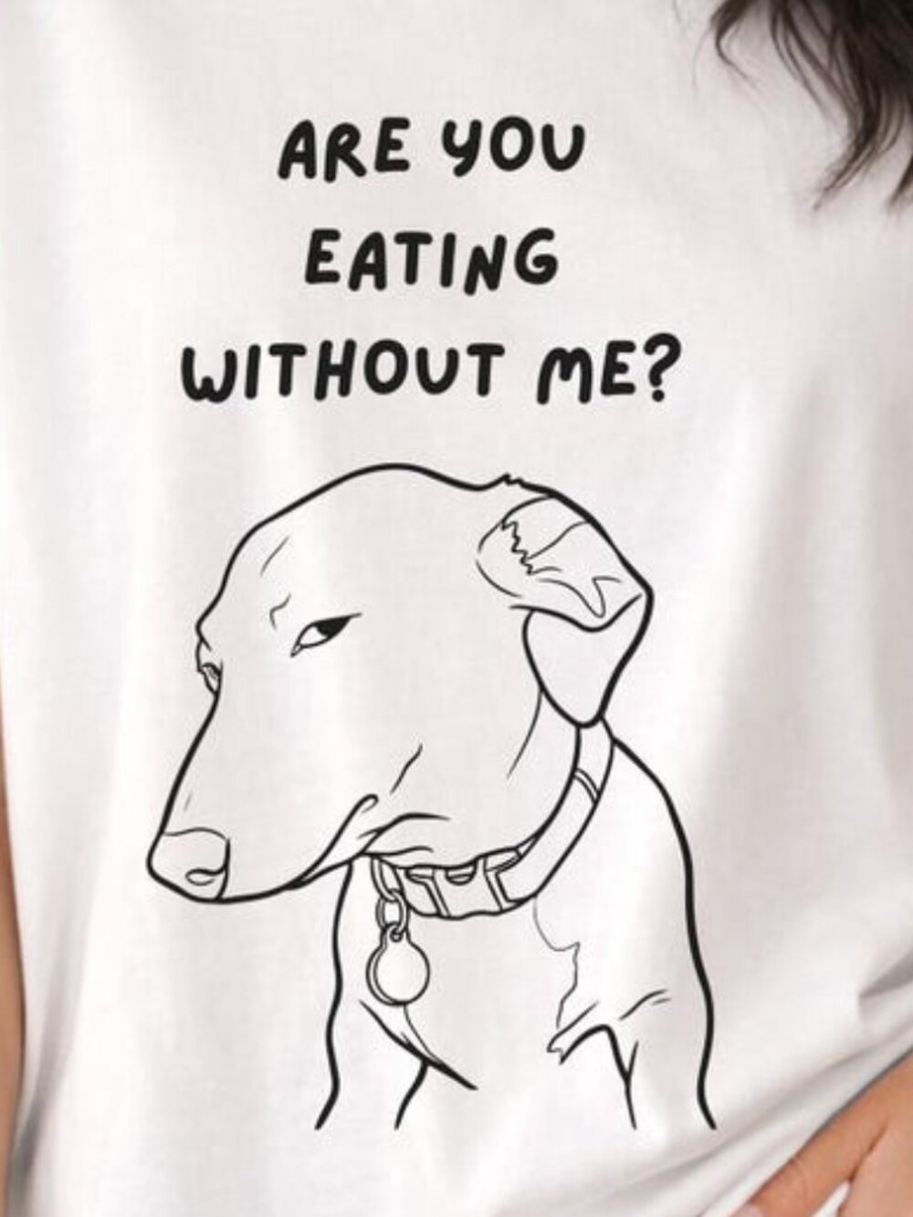 Garment-Dyed Dog Shirt, Are You Eating Without Me Graphic Tee - Picture 2 of 4